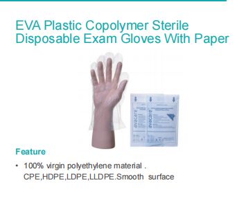 Mua Găng tay khám dùng một lần bằng chất đồng trùng hợp EVA vô trùng – Không chứa latex, bọc giấy, bảo vệ cấp độ y tế sản xuất trực tuyến