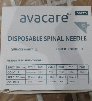 Giá tốt Ngôn kim gây mê cột sống cấp y tế với mũi Quincke và điểm bút chì loại Whitacre cho đâm lưng ở 25G 26G 27G trực tuyến